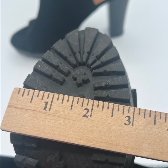 Report Lilian Black Chunky Platform Slingback Peep Toe Booties 8.5 - Picture 7 of 8